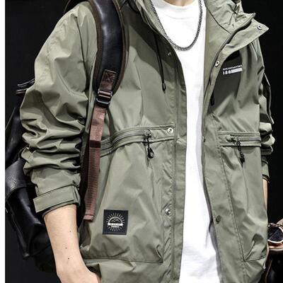 工装冲锋衣男外套连帽秋季2025新款潮牌男装大码男士户外夹克春秋