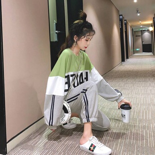 卫衣套装女个性潮宽松韩版2023款春秋时尚潮流学生运动休闲两件套