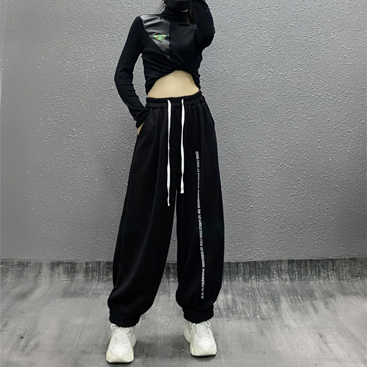 自然腰美式哈伦女春夏运动裤