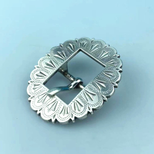 女式古银色谢里丹唐草合金针扣日字扣皮雕皮带扣19mm腰带扣装饰扣