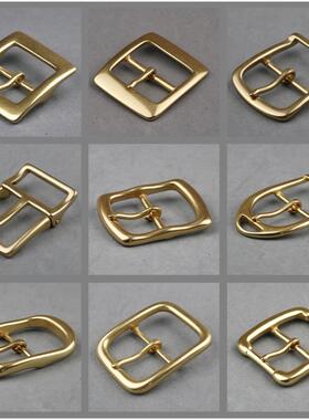 包邮9款精选纯手工铜皮带扣40mm美式西部牛仔黄铜日字扣腰带针扣