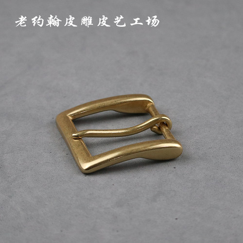 皮带扣男针扣头配件纯铜复古黄铜
