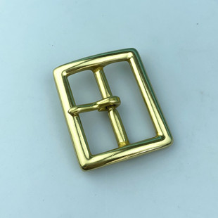 新品包邮纯铜皮带扣男针扣头46mm经典小贝款黄铜腰带扣日字扣头
