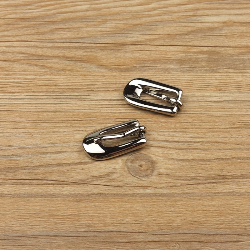 箱包diy配件扣挂扣口字扣 8mm美式黄铜针式皮带扣 纯铜亮镍色针扣