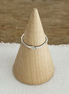 S925纯银韩版小众设计感复古极细做旧戒指韩式风简约博主款指环