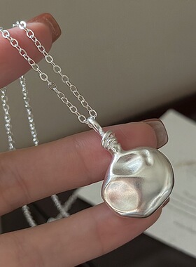 S925纯银韩版小众设计感复古酒壶毛衣链韩国风时尚简约抽拉项链