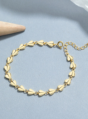 925纯银爱心手链女轻奢时尚个性气质心形手饰简约ins高级感银饰品