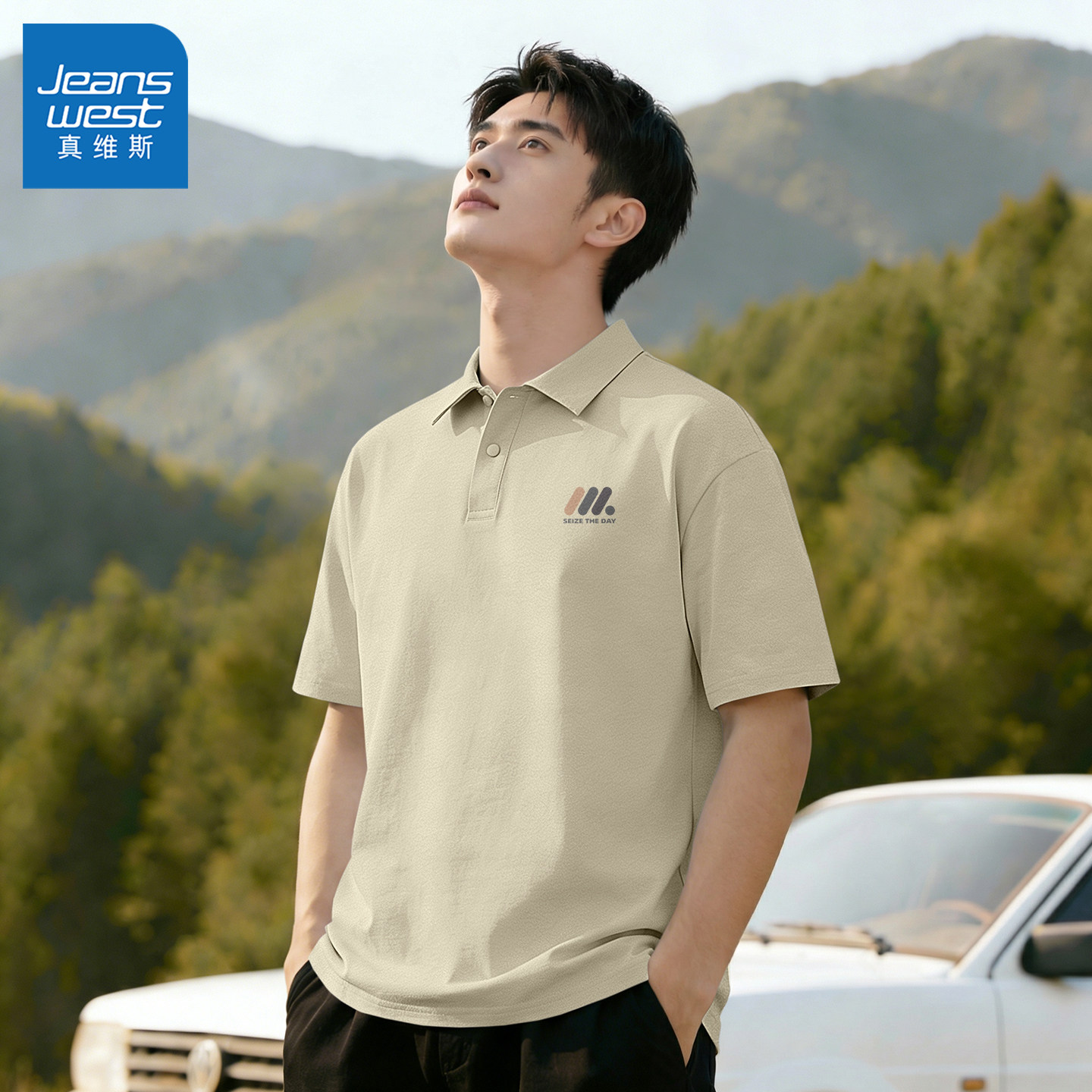 真维斯短袖polo衫男士速干透气翻领半袖男款青少年正品商务t恤男y