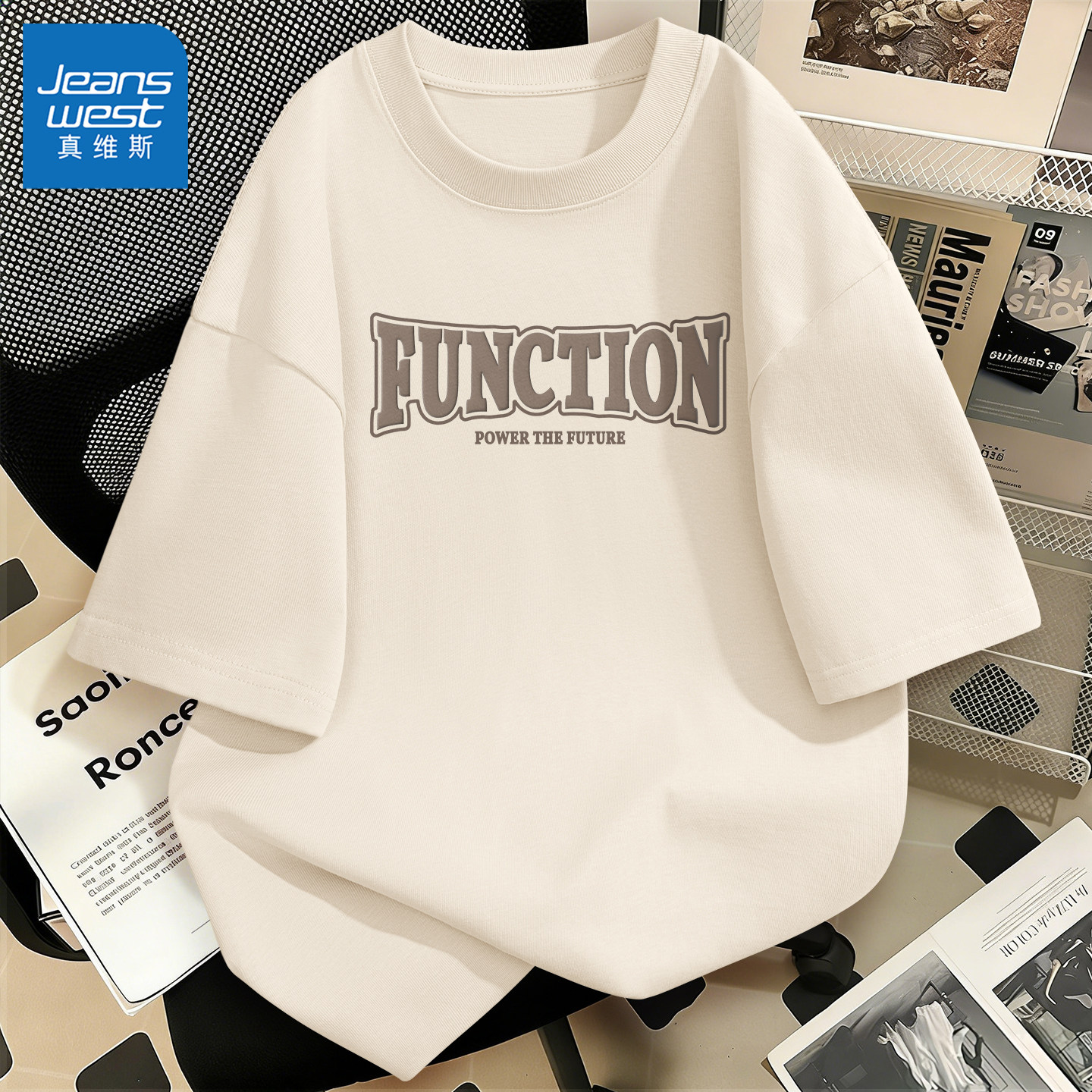 真维斯短袖男款青少年夏季正品男士t恤重磅纯棉蓝色正肩体恤男y