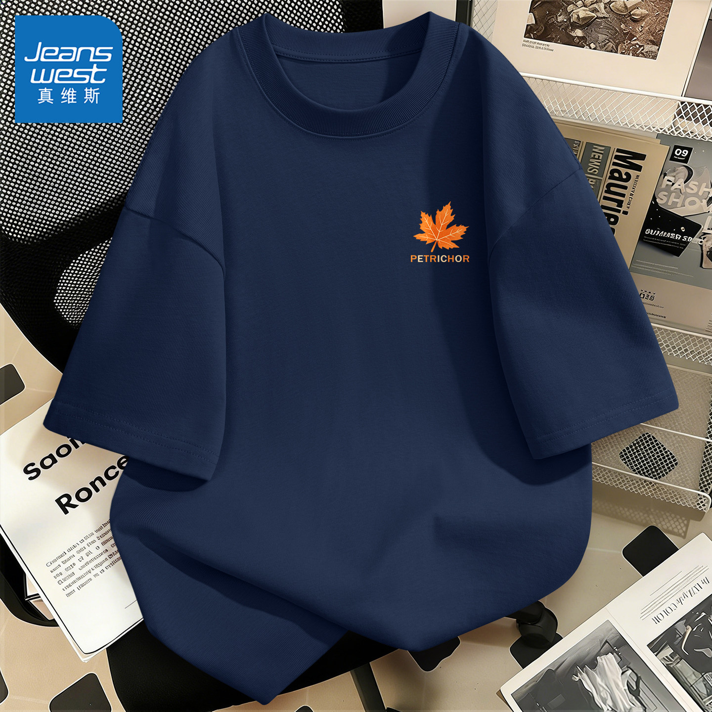 真维斯男士T恤纯棉亲肤耐磨衣服男款青少年圆领正肩短袖上衣男y