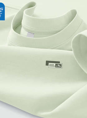 真维斯绿色短袖t恤男生青少年纯棉上衣男款夏季简约男士半袖体恤L