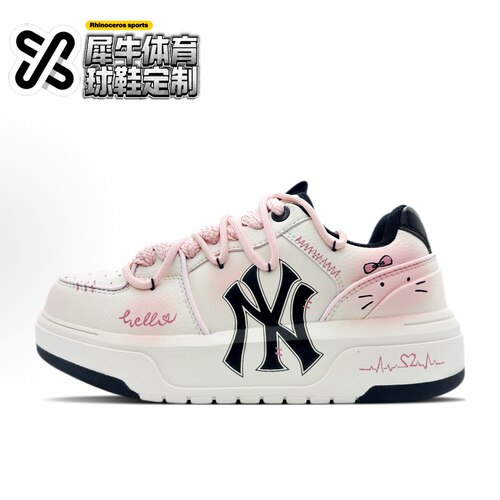 【定制球鞋】MLB Chunky Liner 喵喵来信 涂鸦 粉3ASXCA12N-50WHS