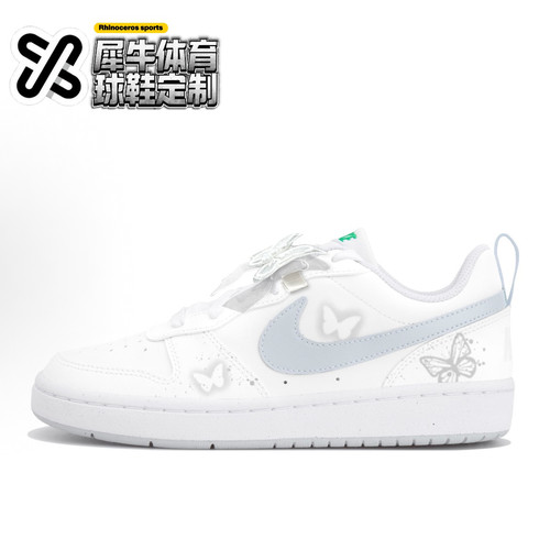 NikeCourt定制板鞋手绘涂鸦白蓝
