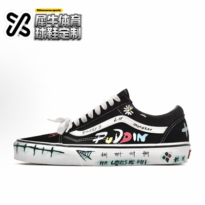 【定制球鞋】Vans Old Skool 小丑女 手绘涂鸦 黑色 VN000D3HY28