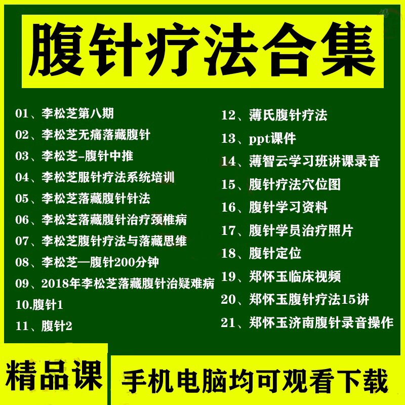 中医腹针疗法视频课程全集薄智云薄氏李松芝郑怀玉针灸教程教学