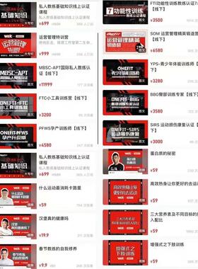ONefit全套2025课程 FTI功能性训练GFI团课训练专家