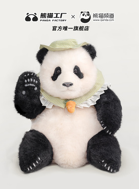 熊猫工厂5月萌兰6月花花福宝定制周边羊毛胡萝卜渔夫帽三件套装饰