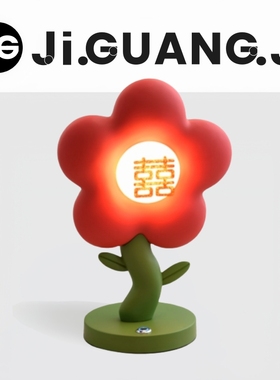 JI.GUANG.JI  花朵长明灯结婚房台灯 免插电充电床头灯陪嫁灯礼物