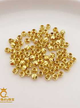 14k包金切花隔珠子散珠转运珠diy