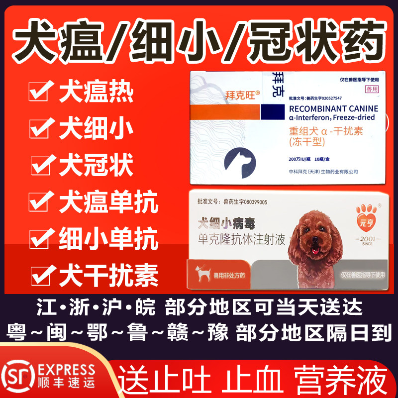 犬细小干扰素套餐犬瘟药单抗病毒治疗药抗体血清狗瘟热球蛋白特效