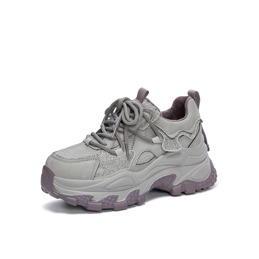 超轻厚底时尚老爹鞋女2025秋冬加绒舒适运动鞋百搭潮流休闲女鞋子,女鞋,老爹鞋,淘宝优惠券,粉丝福利购,淘宝优惠卷