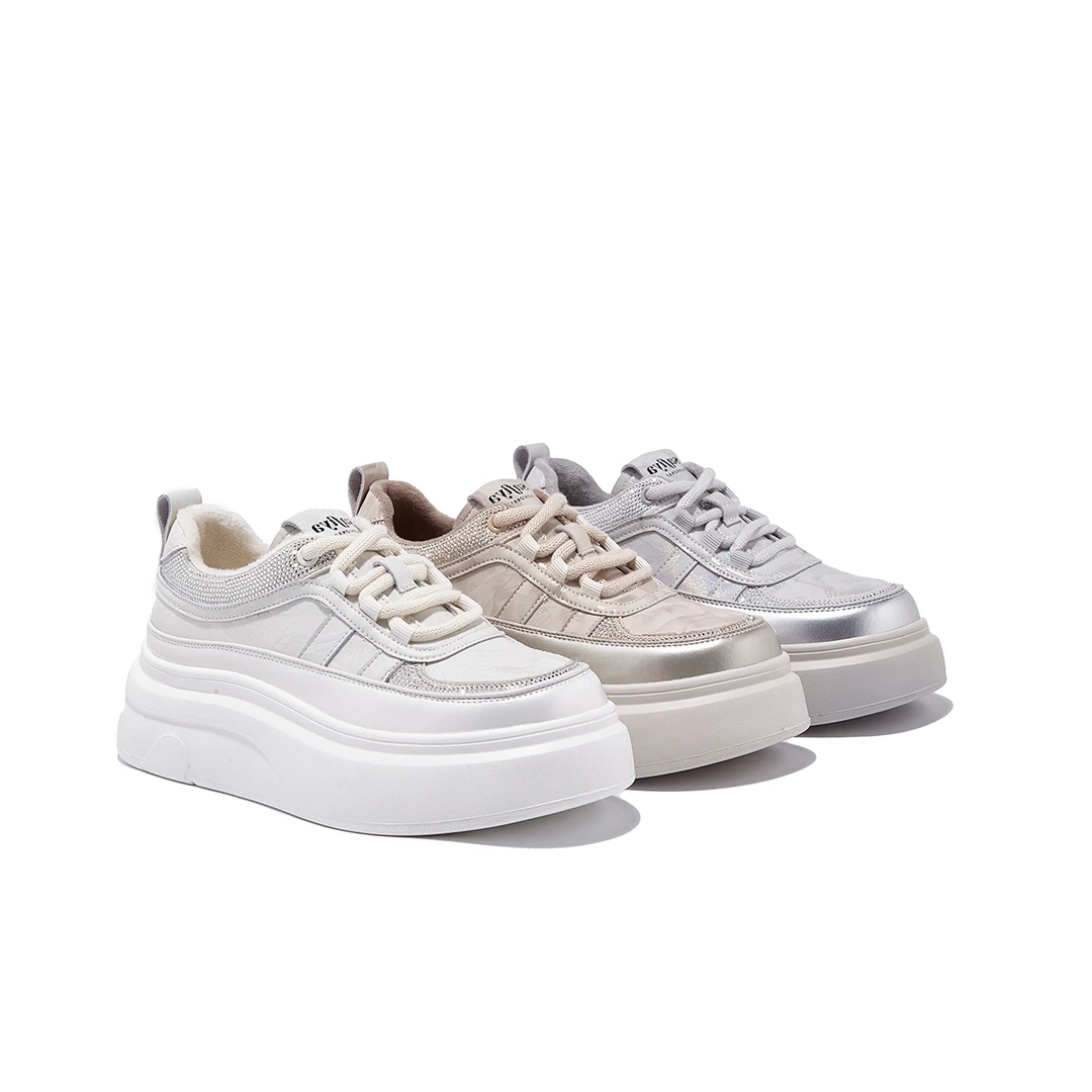 厚底真皮小白鞋女款2025秋冬新款