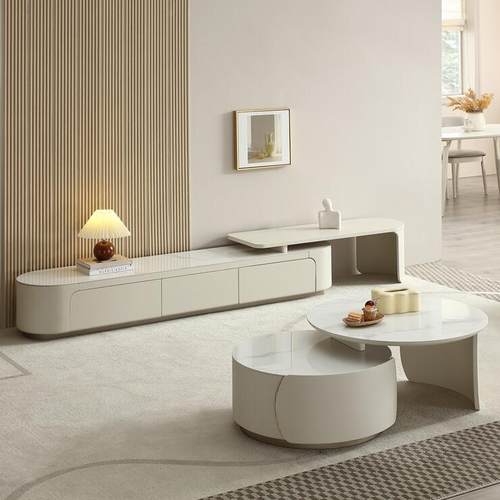 全友家居家具 门店同款 FD0038 茶几 电视柜 餐桌椅 奶油风 岩板