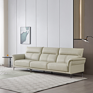 全友家居家具线下门店同款 22763A 头层牛皮一字型直排真皮艺沙发