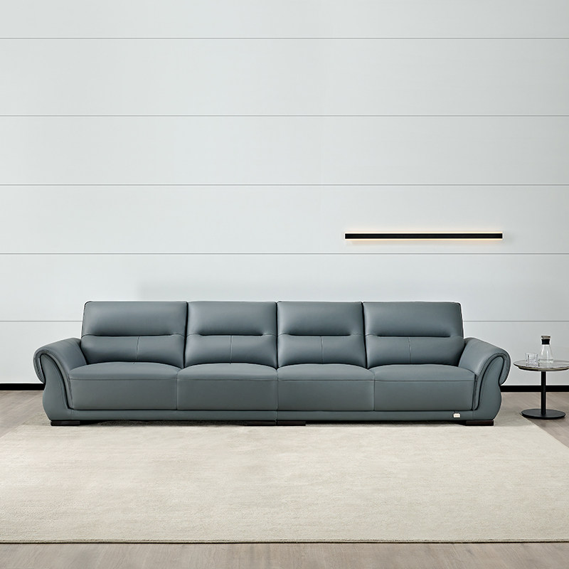 全友家居 门店同款 22758 l转角真皮沙发 进口头层牛皮 直排简约