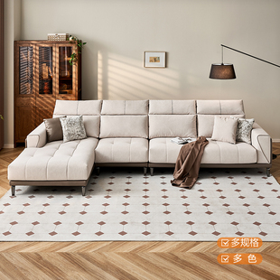 全友家居家具家私 210009A 一字型直排转角舒感布仿棉麻布艺沙发