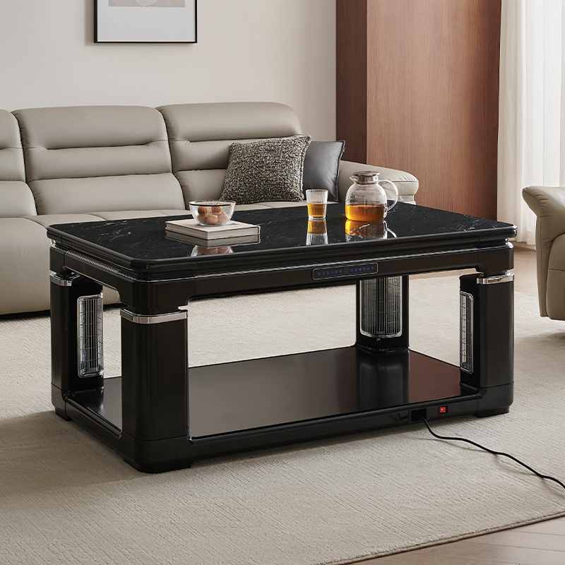 全友家居门店同款 时尚风 FD0066 可升降自带电磁炉电暖岩板茶几