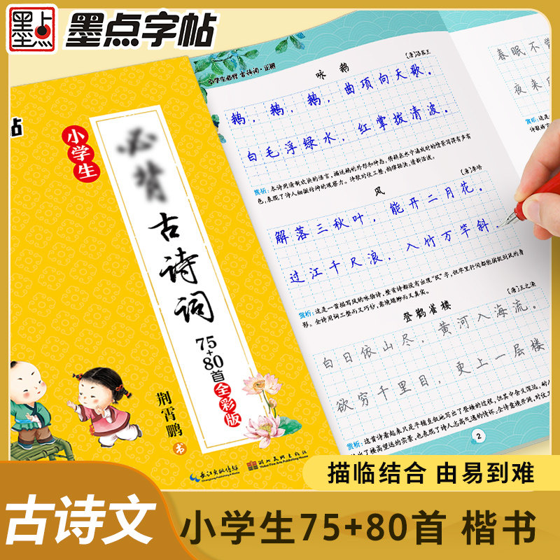 墨点字帖楷书小学儿童铅笔字入门教材7-12岁语文临摹描红本钢笔字帖