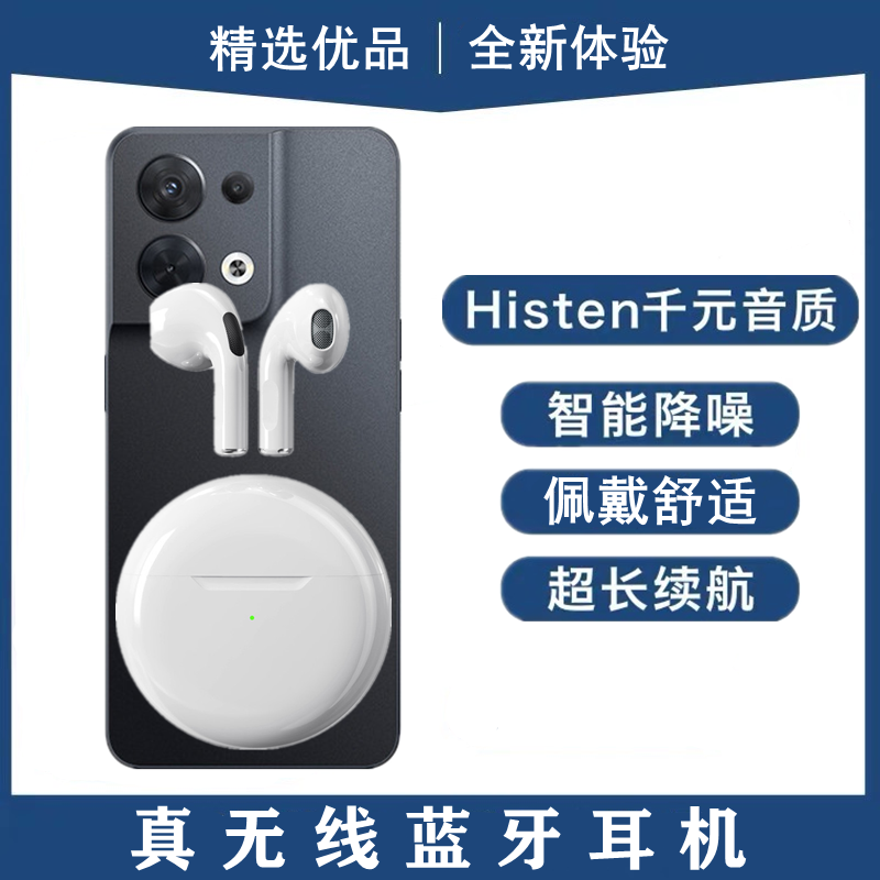 适用OPPO Reno8无线蓝牙耳机高音质半入耳式运动通话耳麦游戏降噪