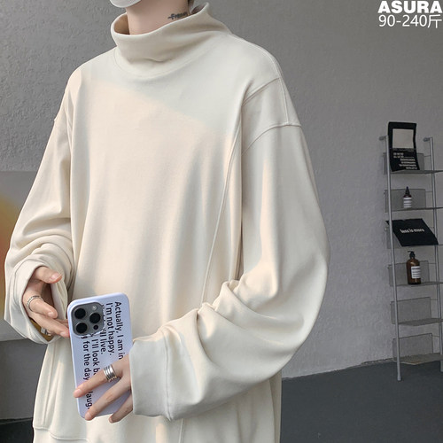 双面德绒男士长袖T恤胖宽松