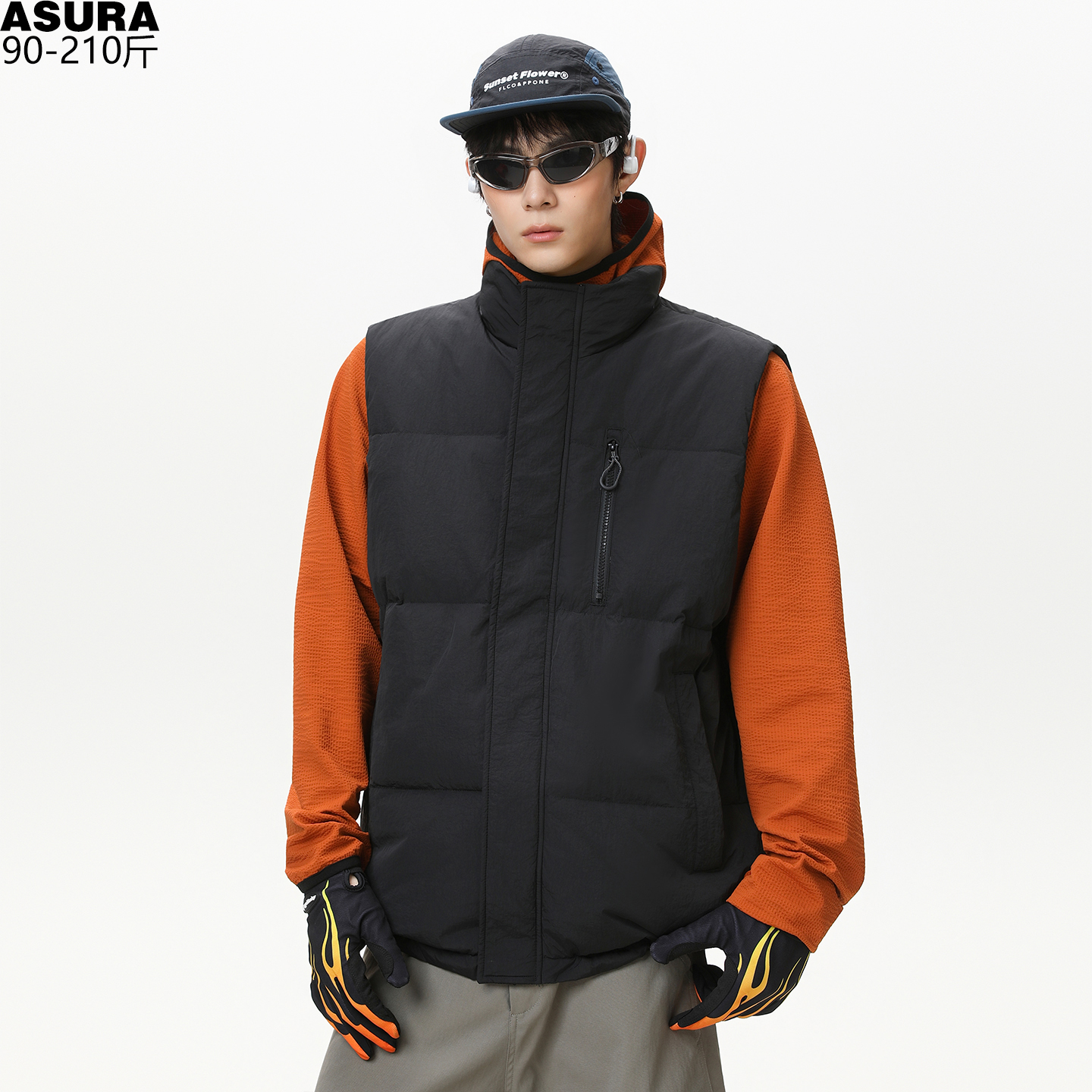 坎肩工装羽绒马甲背心男加肥加大码潮牌胖子宽松美式百搭保暖冬款