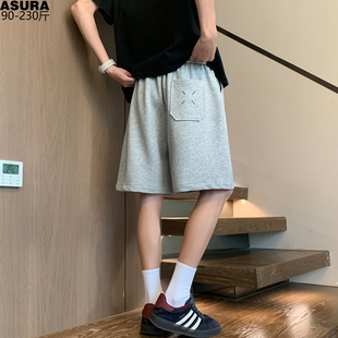 五分短裤 新款 男款 大码 美式 潮流胖子宽松显瘦直筒休闲裤 潮牌夏季