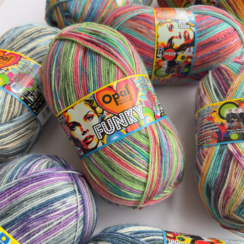 Opalfunky羊毛线织围巾彩色毛线