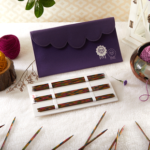 Knitpro symfonie桦木双头直针套装编织工具毛衣针双尖棒针袖子针