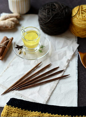 Knitpro Ginge毛衣针进口编织工具桦木15cm双头直针棒针织袖子针