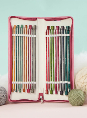 进口编织工具knitpro dreamz桦木单头直针35cm棒针毛衣围巾针套装