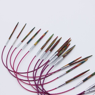 knitpro进口彩木25cm环针桦木圈织袖子袖口针毛线针循环针环形针