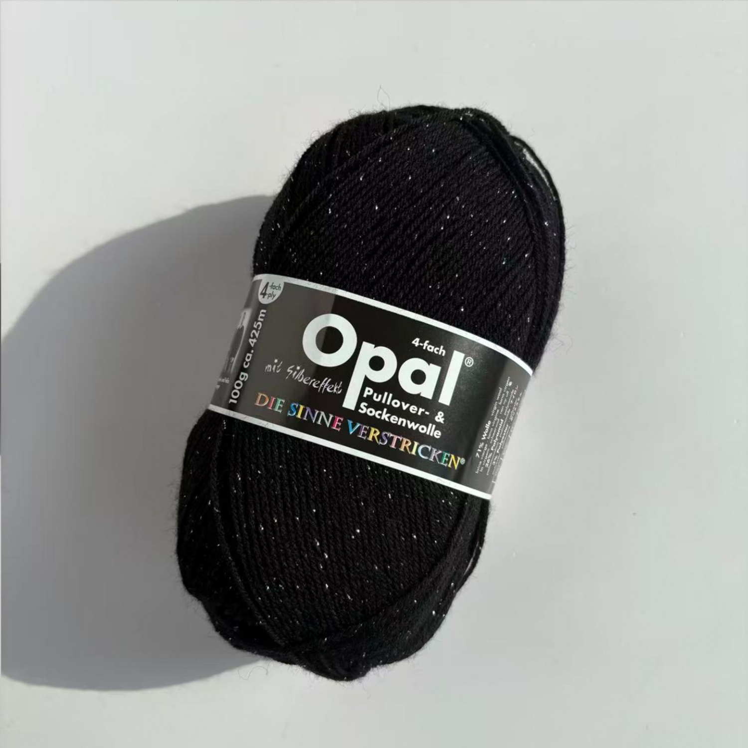 Opal德国黑色银河闪丝袜子线羊毛
