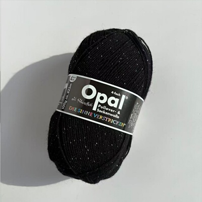Opal德国黑色银河闪丝袜子线羊毛