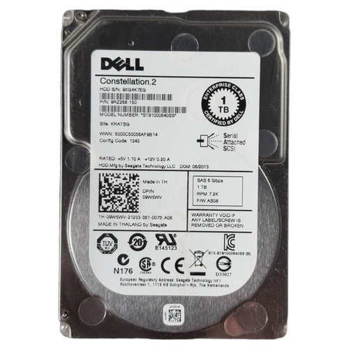 戴尔9W9WV1TB7.2KSAS10K硬盘
