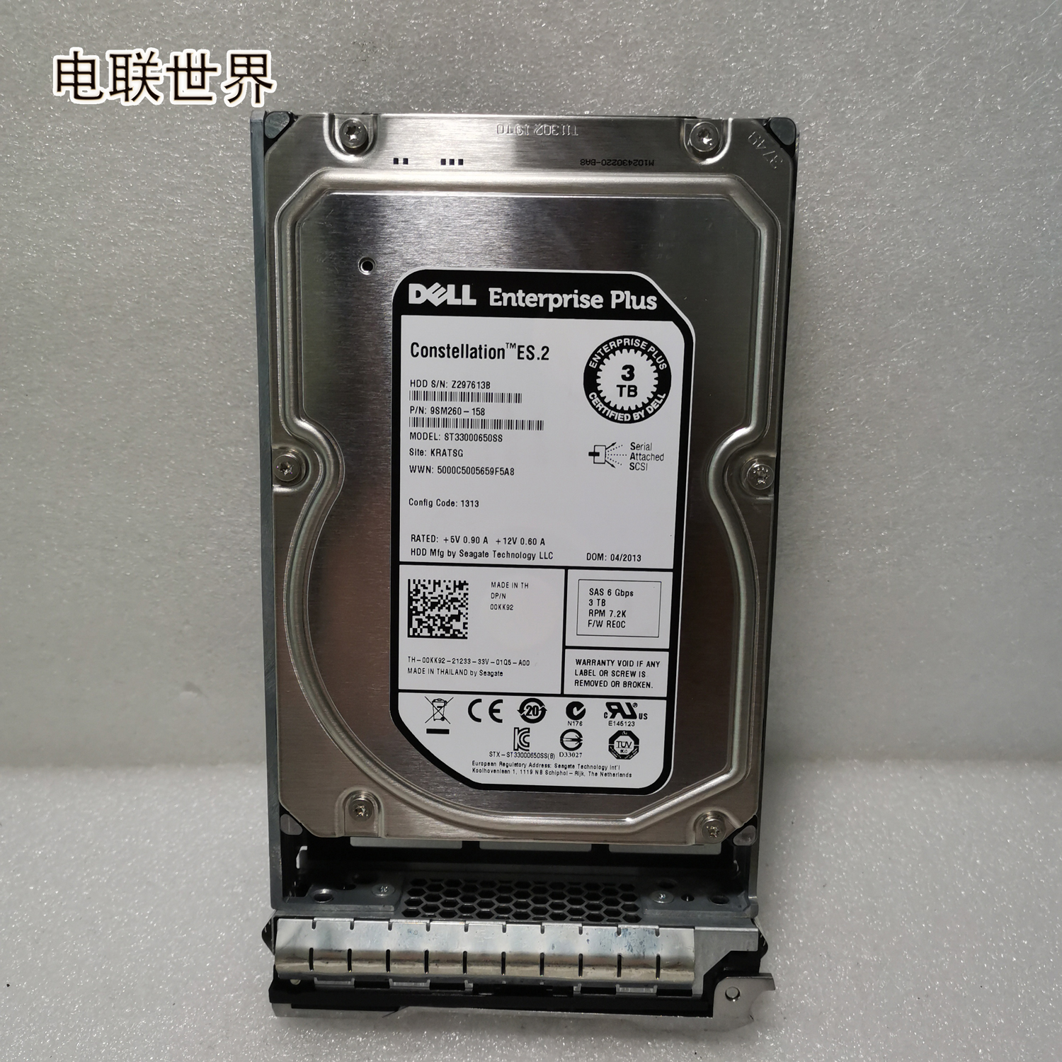 DELL 00KK92 9SM260-158 Z297613B 3T 7.2K 3.5寸 SAS服务器硬盘