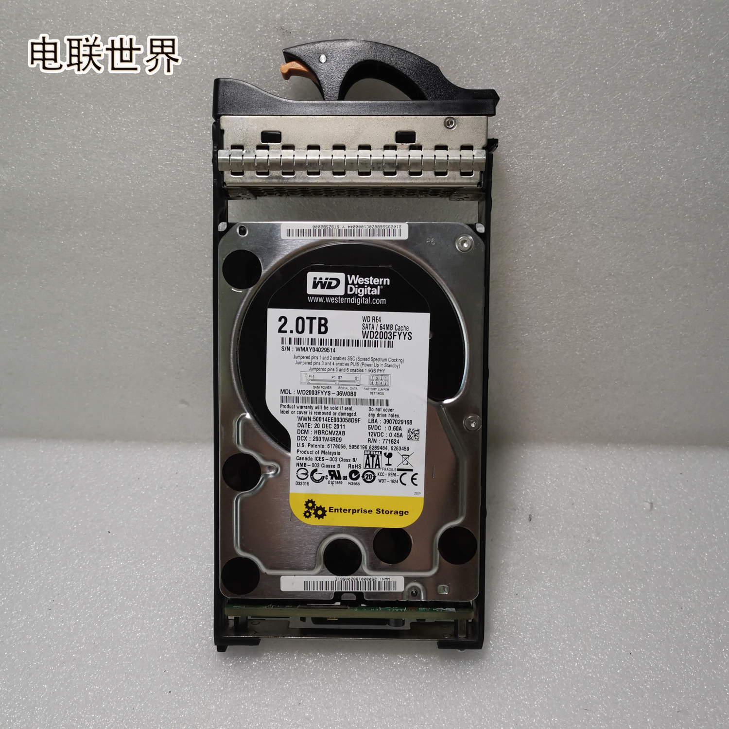 西数WD2003FYYS ST9Z5B2000 2TB 7.2K 3.5寸SATA华为存储硬盘