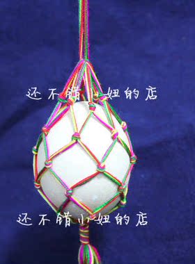端午的鸭蛋，江苏高邮民俗手工鸭蛋络子，五彩绳