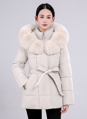 轻奢大毛领小香风棉衣棉服女今年