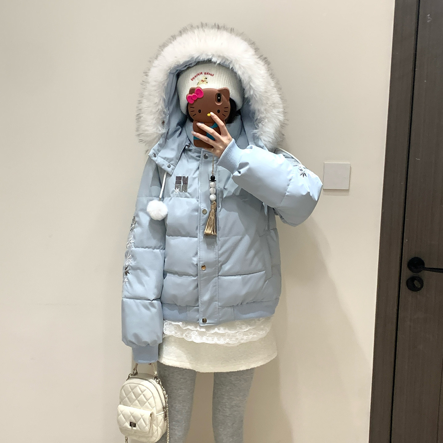 2026巨好看刺绣雪花棉服女冬季新款棉衣宽松加厚保暖棉袄爆款外套