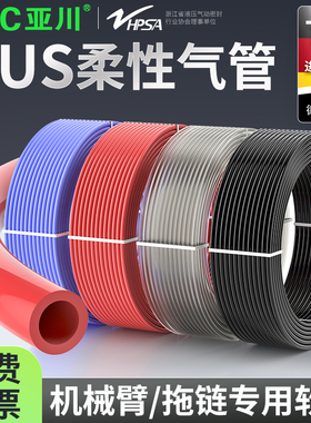 柔性软聚氨酯气管TUS0425/0604/0805/1065R/N/B/BU机械臂拖链专用